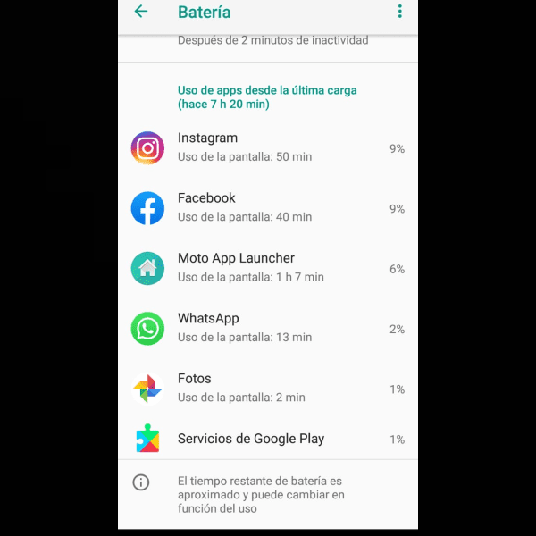 Apps consumir batería 