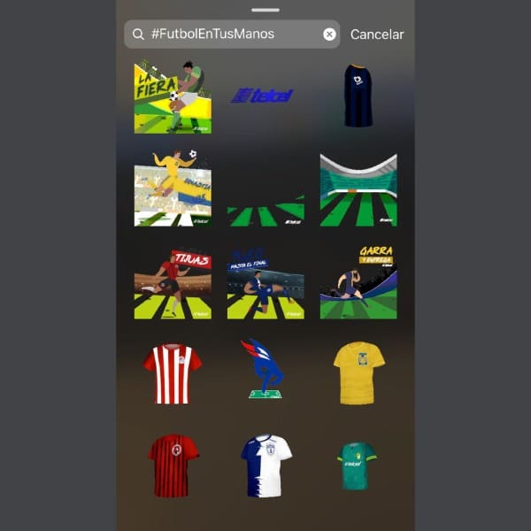 Escribe el hashtag #FutbolEnTusManos en la barra para encontrar los gifs futboleros de Telcel