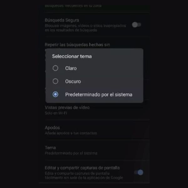 El modo oscuro llega a Google
