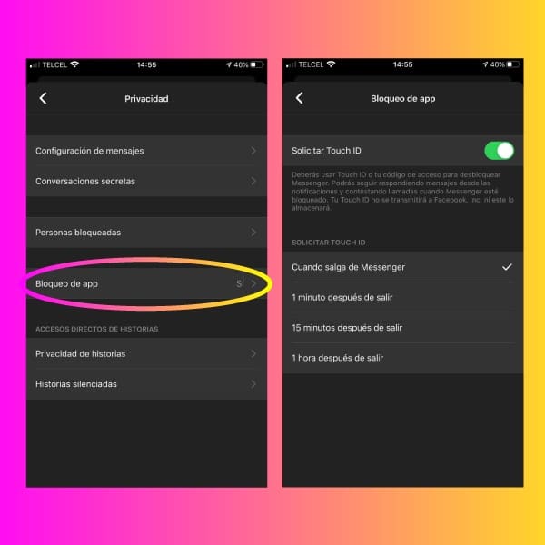 facebook messenger Cómo bloquear chats con huella digital y reconocimiento facial
