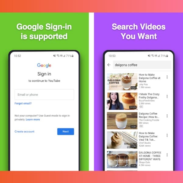 YouTube teléfono apps aplicaciones 