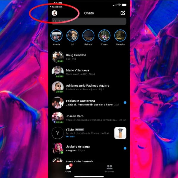 Facebook Messenger reconocimiento facial 
