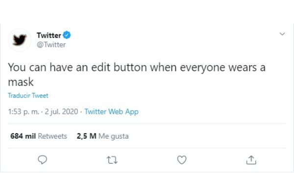 Twitter botón editar tuits publicados 