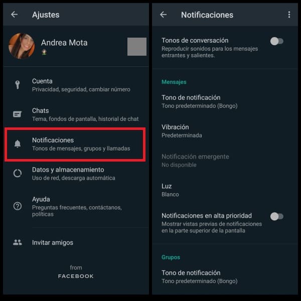 WhatsApp flash notificaciones android 