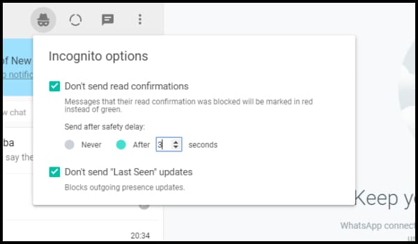 WhatsApp Web Modo invisible 