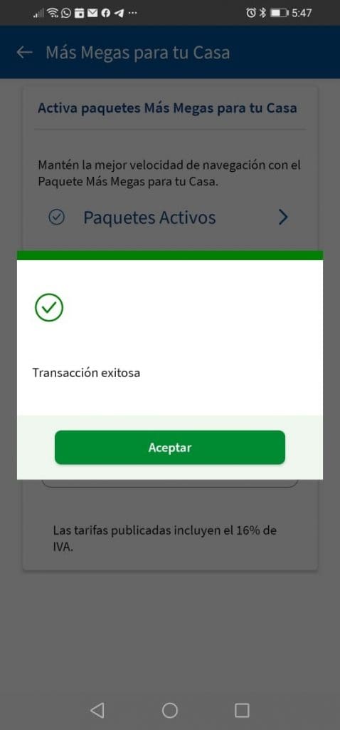 Mi Telcel paquetes adicionales 