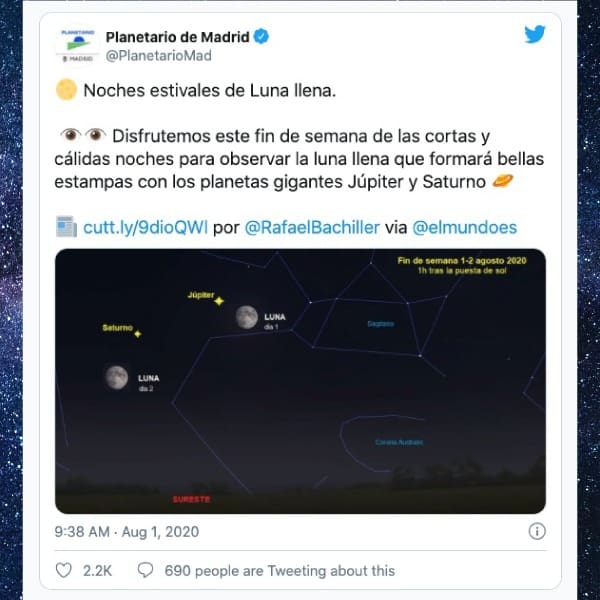 Así lucieron Luna, Saturno y Júpiter juntos en el cielo