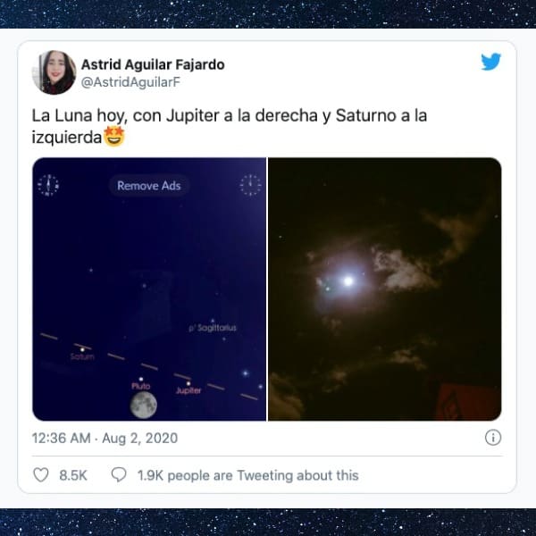Así lucieron Luna, Saturno y Júpiter juntos en el cielo