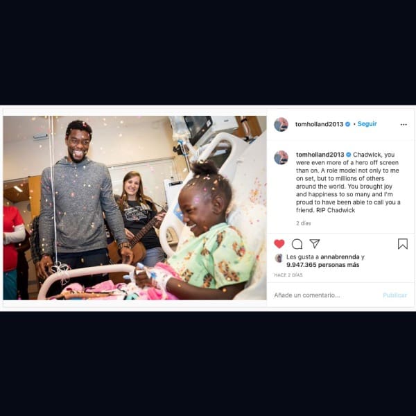 Despedida de Tom Holland a Chadwick Boseman