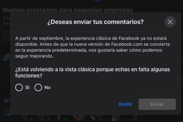 Facebook nuevo diseño septiembre 