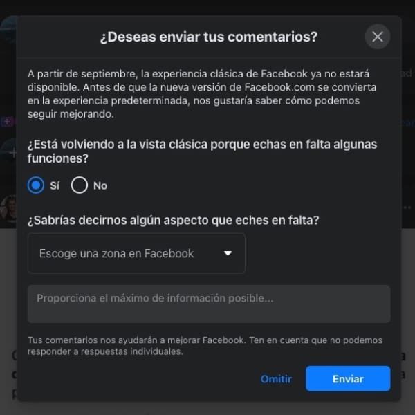 Facebook nuevo diseño septiembre 