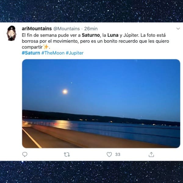 alineacion de luna jupiter y saturno en el cielo agosto