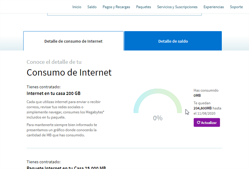 Mi Telcel paquetes adicionales