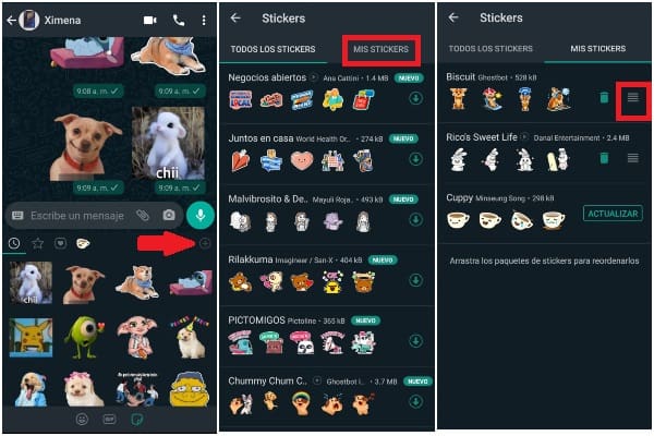 Organizar stickers WhatsApp