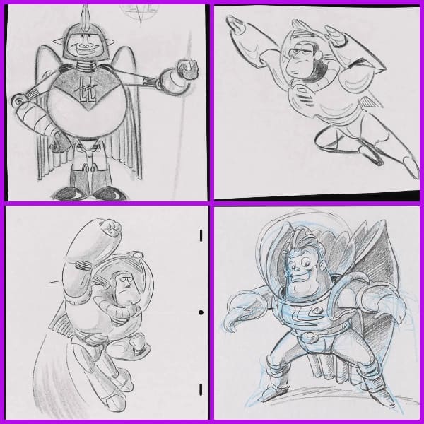 rimeros bocetos de Buzz Lightyear