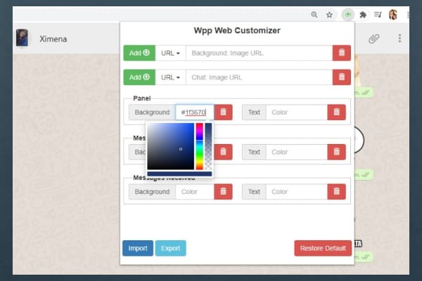 WhatsApp Web cambiar color de fondo 