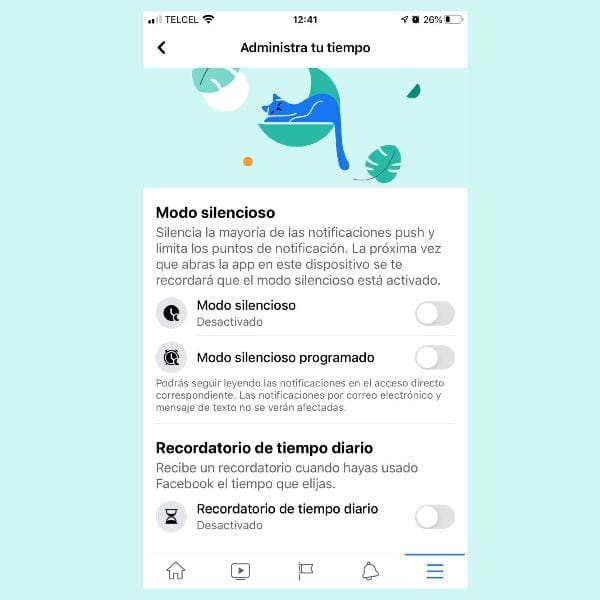 como activar el modo silencioso de facebook