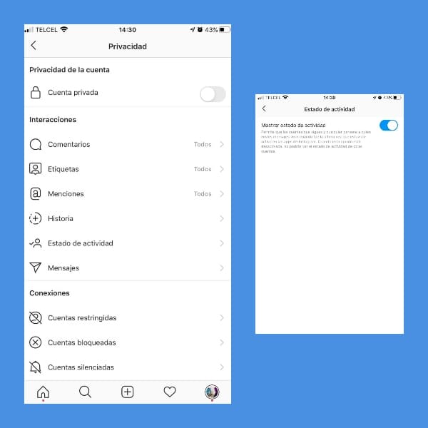 ocultar estado de actividad en instagram (1)