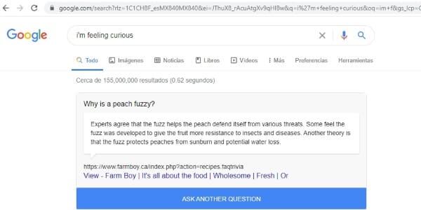 Secretos trucos Google im feeling curious