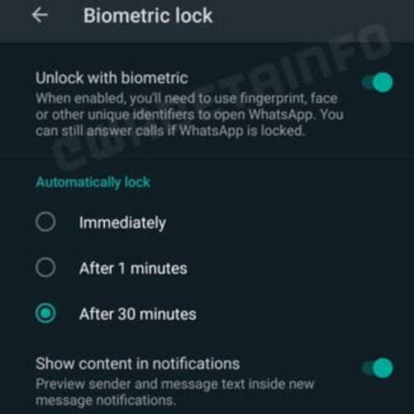 interfaz whatsapp beta bloquear tus chats de WhatsApp con tu rostro