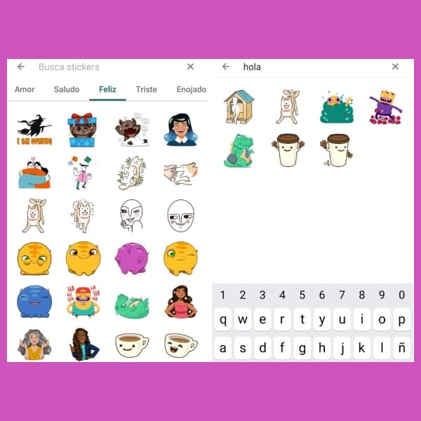nuevo buscador de stickers de whatsapp