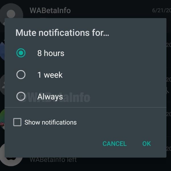 Silenciar grupos por siempre WhatsApp 