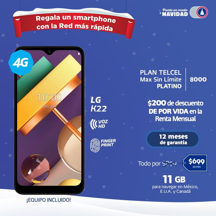 Plan Telcel Max Sin Límite 8000 Platino