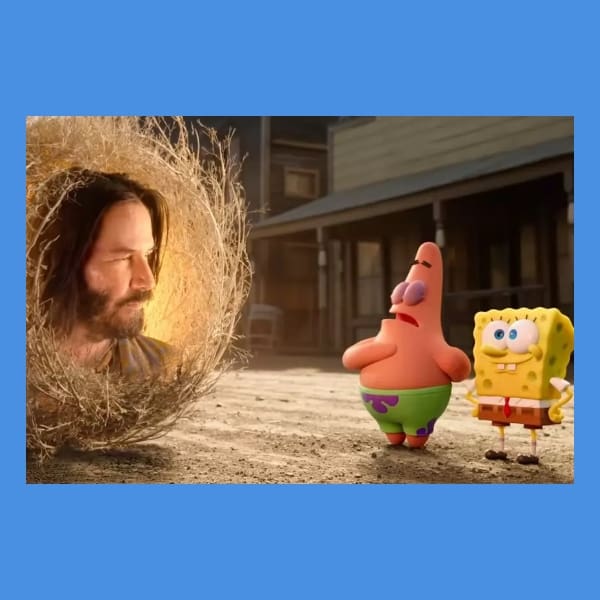Keanu Reeves con bob esponja y patricio