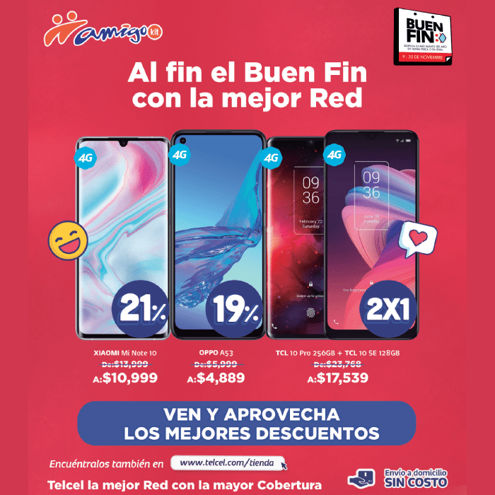 descuentos del Buen Fin en Telcel con Amigo Kit