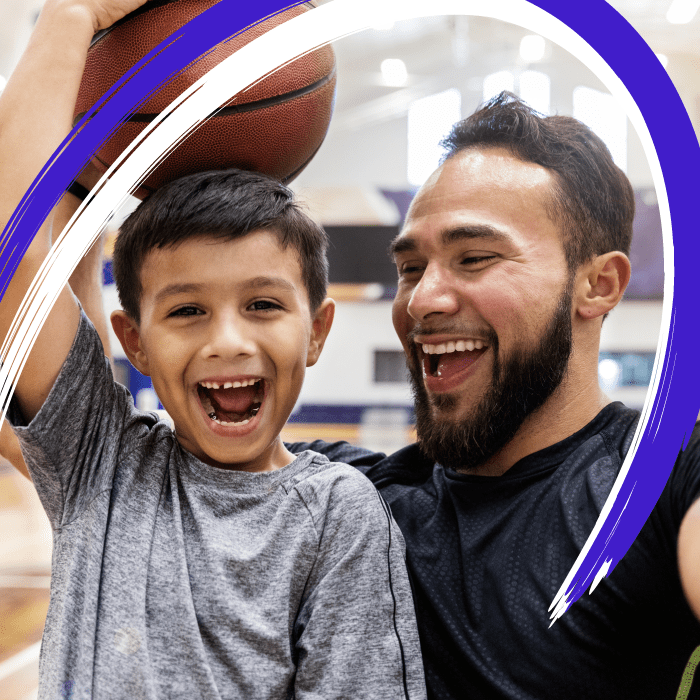 Papá e hijo felices Día del Hombre 19 de noviembre