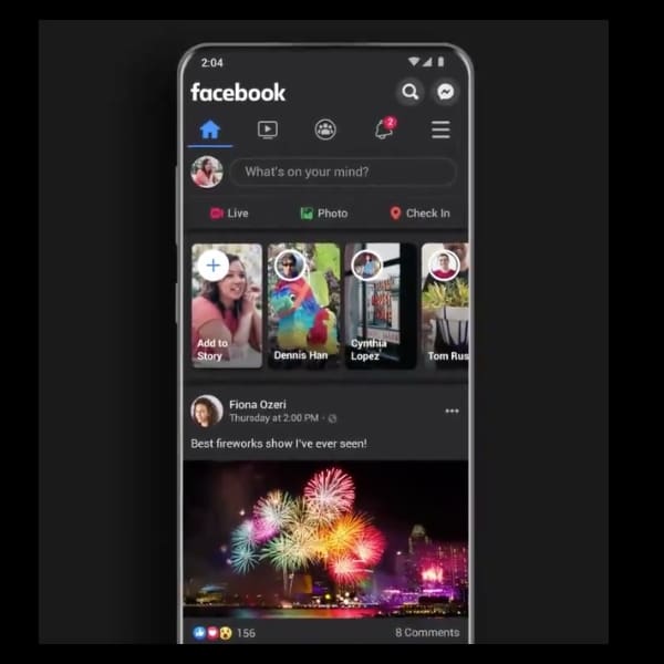 modo oscuro de facebook en celulares
