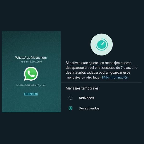 cómo saber si tienes activados los mensajes que se autodestruyen en WhatsApp