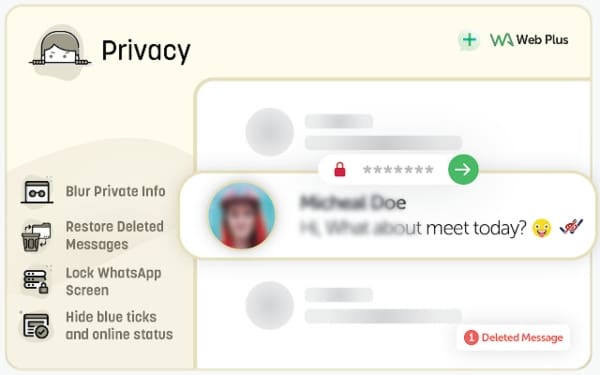Privacidad de WA Web Plus acelerar audios WhatsApp Web