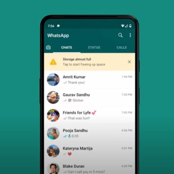 Pantalla WhatsApp nuevo administrador de almacenamiento 