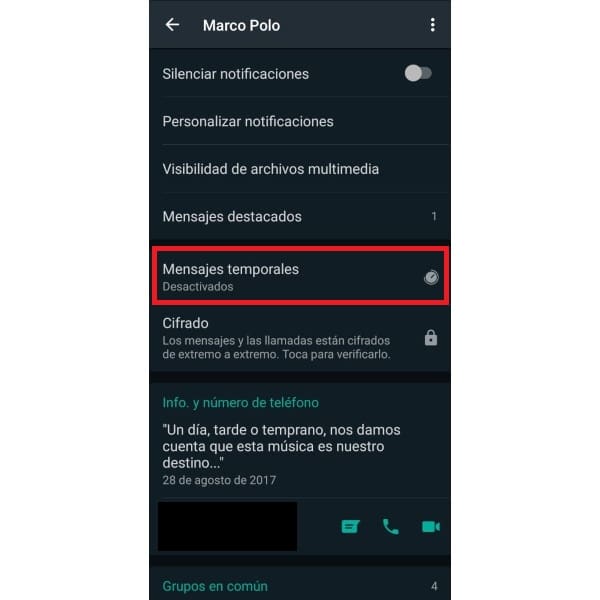 WhatsApp cómo activar los mensajes que desaparecen 
