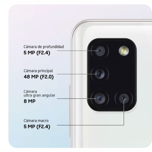 Cámara megapíxeles Galaxy A31 