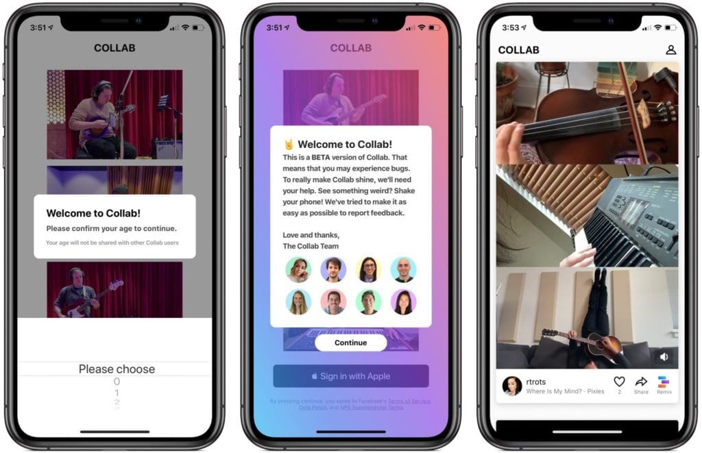 Collab así lucirá la nueva app de Facebook red social para música 