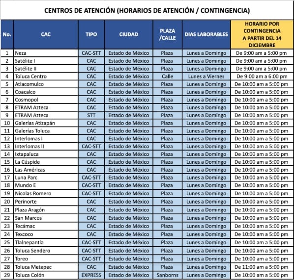 horarios telcel