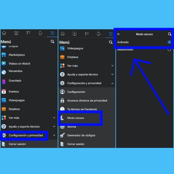 Cómo activar el modo oscuro de Facebook en Android