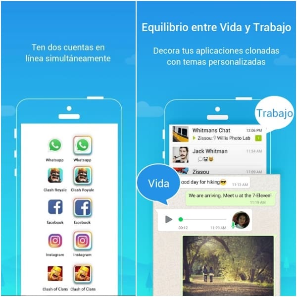 Parallel Space Google Play doble cuenta 