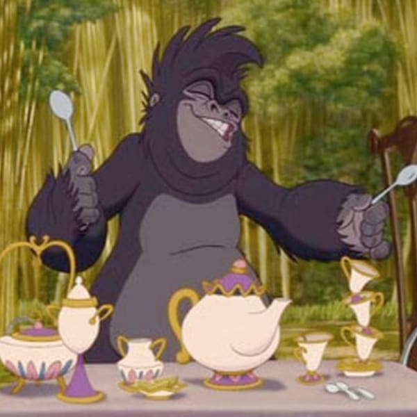 Tetera Tarzán y La Bella y la Bestia Disney 