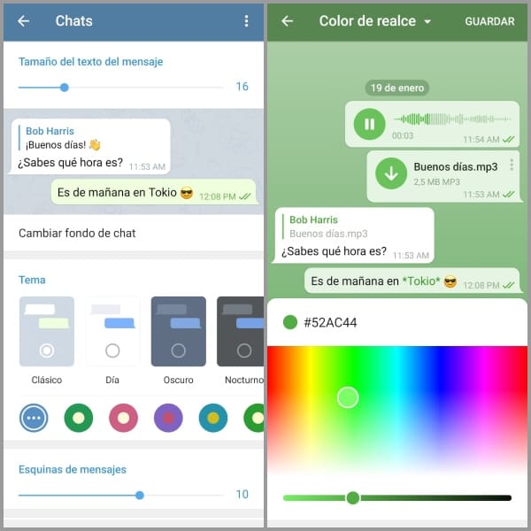 Telegram cómo cambiar el fondo de la app 