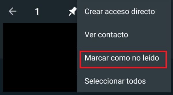 Marcar como no leído WhatsApp