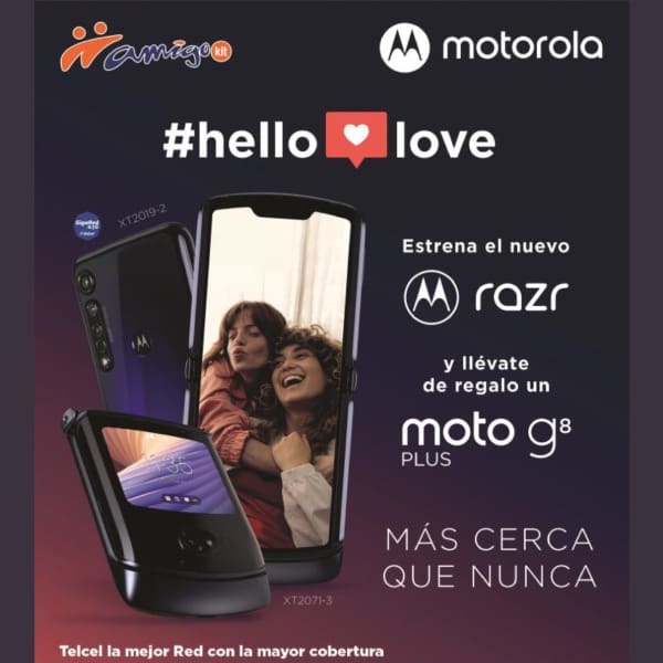 Estrena el nuevo Motorola Razr y llévate de regalo un Moto G8 Plus para tener más cerca que nunca a todos los que quieres.