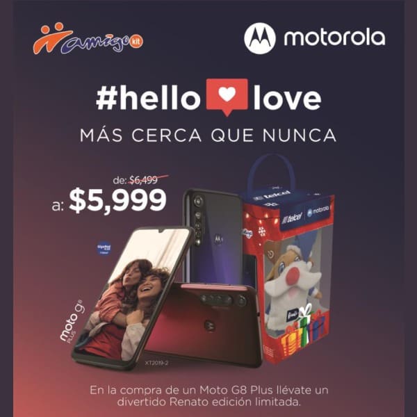 De $6,499 a $5,999 el Moto G8 Plus puede ser tuyo y además llevarte de regalo un divertido Renato de Telcel edición limitada. El regalo perfecto para este 14 de febrero.