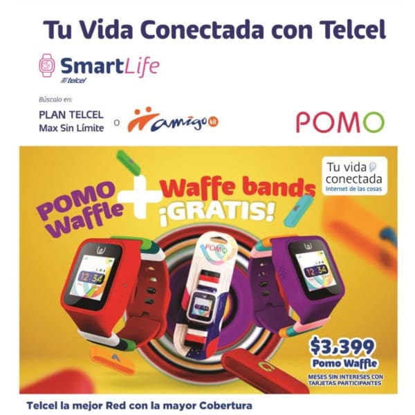 Otra gran opción es estrenar un nuevo Pomo Waffle de $3,399 y llevarte de regalo unos Waffle bands totalmente gratis.