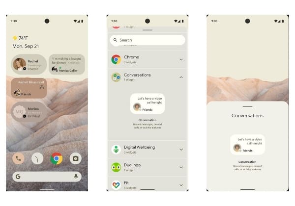 Nuevo Android 12 diseño pantalla principal 