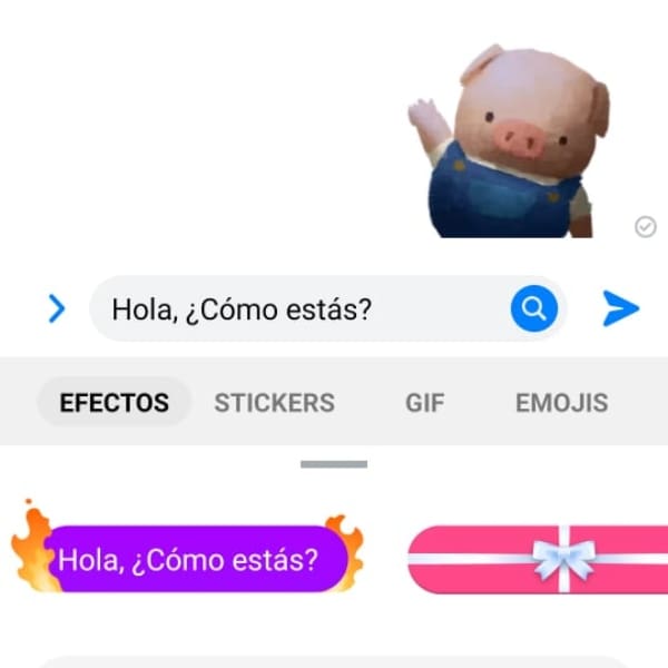 Facebook Messenger mensajes animados fuego 