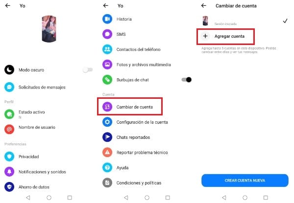 Cómo agregar más de dos cuentas a Facebook Messenger 