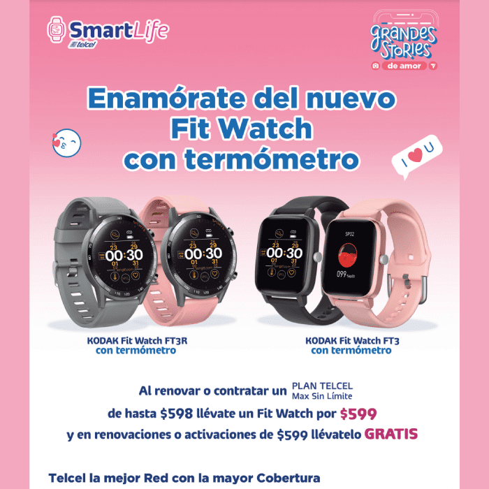 Estrena el nuevo Fit Watch con tu Plan Telcel Max Sin Límite Telcel